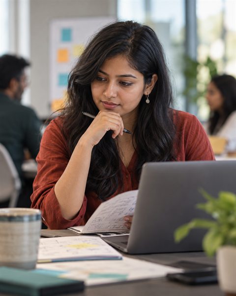 Illustrative workshop participant researching a business question